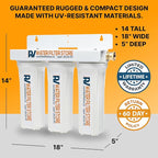 Enhanced RV Water Filter System – Triple Canister Filtration for Iron, Heavy Metals, & Sediment – 0.5 Micron Carbon Block – Ideal for RVs, Motorhomes, and Travel Trailers Remove Red Stains, High Flow