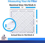 Filter King 10x10x0.5 Air Filter | 4-PACK | MERV 8 HVAC Pleated A/C Furnace Filters | MADE IN USA | Actual Size: 10 x 10 x 0.5"