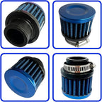 Air Intake Filter - 1" Universal Breather Filter, Automotive Cold Air Filter, Car Valve Cover Oil Breather Turbo Vent Crankcase Cleaner Accessory, Fits Car Motorcycle (Blue)