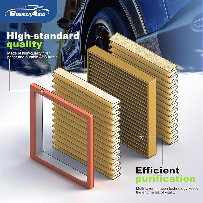 Engine and Cabin Air Filter Combo for 2019-2026 Silverado 1500＆Sierra 1500, 2021-2026 Tahoe＆Suburban＆Yukon, 2021-2026 Escalade Engine Air Filter Replacement Car Accessories CF11966 CA12405-2pack
