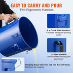 VEVOR Fryer Grease Bucket, 8 Gal Oil Disposal Caddy Carbon Steel Fryer Oil Bucket with Rust-Proof Coating, Oil Transport Container with Lid, Lock Clips, Filter Bag for Hot Cooking Oil Filtering