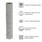 PATIKIL 40" L x 10" W Woven Wire Mesh, 30 Mesh 304 Stainless Steel Air Vent Filter Screen with Gloves for Window Security Vent Cover Filtration Animals Fence