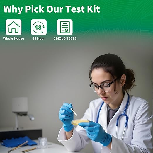 Mold Test Kit for Home -12 Simple Mold Test kit,Test HVAC System,Surfaces & Indoor Air Quality,DIY Mold Detector at Home,Includes Detailed Mold Identification Guide,air Tester