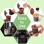 Aussen Disposable Coffee Paper Filters Replacement Kerig Filter Fit All Keurig Single Serve Filter Brands Compatible with Reusable Single Serve Pods Keurig Coffee Maker (Natural with Lid, 200pcs)
