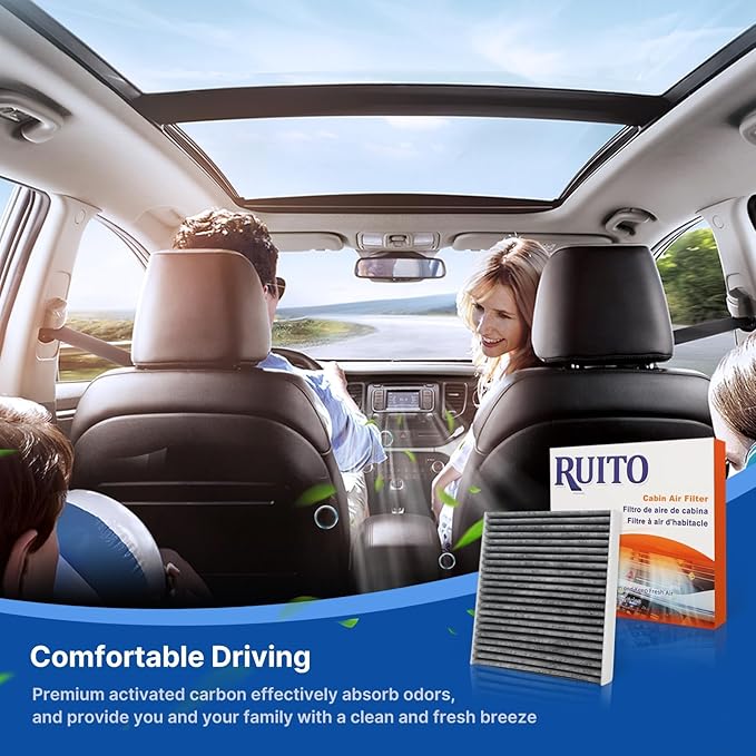 RUITO Cabin Air Filter, Fits 2016-24 Civic, 2017-24 CR-V, 2009-20 Fit, 2016-24 HR-V, 2010-22 Insight, 2018-24 Odyssey, 2019-24 RDX, 2021-23 TLX, 2022-24 MDX, Replacement for CF11182