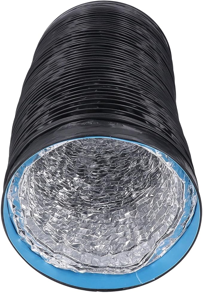 Respicefinem 7in Dryer Vent Exhaust Duct Hose Thickened PVC Aluminum Foil 6 56ft Flexible Insulated Air Ducting For Kitchens Greenhouses HVAC And Grow Rooms