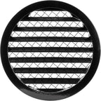 Repa Market 10" Inch Aluminum Black Soffit Air Vent Cover - Louvered Round Gable Vent with Mesh Screen - Exhaust/Intake Ventilation Grill for House, Attic, Bathroom - Outdoor Metal Duct Grate
