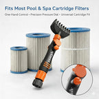 Concy Pool & Spa Cartridge Filter Cleaner – 7-Jet Comb Cleaning Wand for Deep Pleat Cleaning, Hose-Powered, Pleat-Safe Design, Fits Standard Garden Hoses