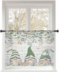 Sheer Curtains 45 Inch Length, Coastal Eucalyptus Leaf Semi Sheer Curtains Light Filtering Window Treatment, Sage Green Gnomes Starfish Privacy Voile Drapes for Living Room Bedroom 52x45 Inch