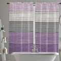 Country Wood Board Gray Purple Window Valance Curtains, Farmhouse Gradient Plank Light Filtering Kitchen Valance with 3-inch Rod Pocket for Living Room Bathroom Bedroom,2 Panel,52x72In