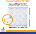 Filter King 17x17x1 Air Filter | 12-PACK | MERV 13 HVAC Pleated A/C Furnace Filters | MADE IN USA | Actual Size: 17 x 17 x .75"
