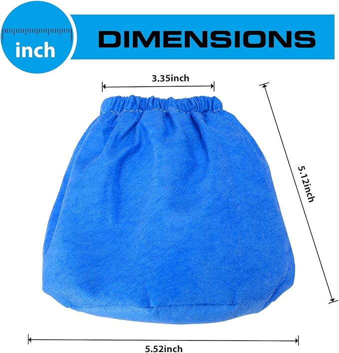 3 Pack VRC2 Cloth Filter for Vacmaster 1.5 to 3.2 Gallon Wet/Dry Vacuums, Also fit for Armor All AA155 AA256 AA255 2.5 Gallon Shop VAC Microlined