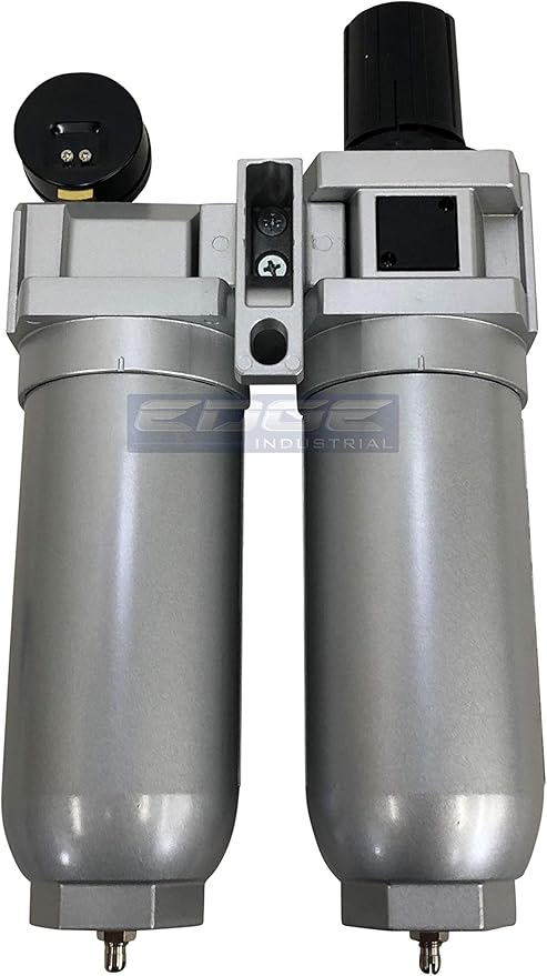 SUPER HEAVY DUTY HIGH FLOW AIR FILTRATION SYSTEM, 2 STAGE PARTICULATE FILTER PLUS OIL REMOVING COALESCING FILTER COMBINATION (3/4" NPT, MANUAL DRAIN)