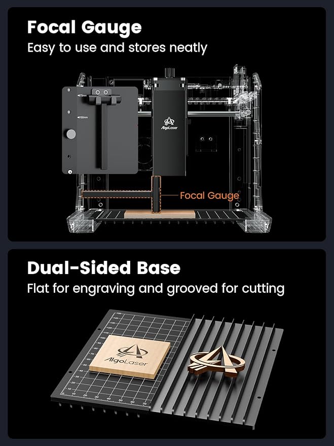 AlgoLaser 5W Smart Laser Engraver Machine: Portable Laser Engraver with 3.5" Touchscreen & 2.0 AlgoOS System - Hand Draw/Wireless Transmission/SD Card/Offline - Laser Engraving for Wood, Leather