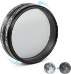 Astromania Telescope Filter, 2 Inch Variable Grey Polarizing Filter, Variable Polarizing Moon Filter for Astronomical Telescope & Eyepiece, Telescope Accessory with Adjustable 1-40% Light Transmission