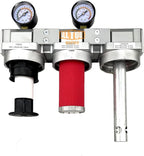 1" NPT SUPER DUTY Industrial Grade 3 Stages Filter Coalescing Desiccant Dryer System For Compressed Air Lines, Metal Bowls, Great For Paint Spray And Plasma Cutter (AUTO DRAIN)