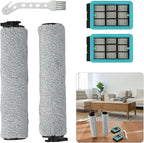 Replacement Brush Roller And Filters For Bissell For CrossWave 3831 HF2 3845 3847 3848 Floor Scrubber Wet and Dry Vacuum Cleaner Accessories, 2 Roller brush + 2 Filters + 1 Cleaning brush
