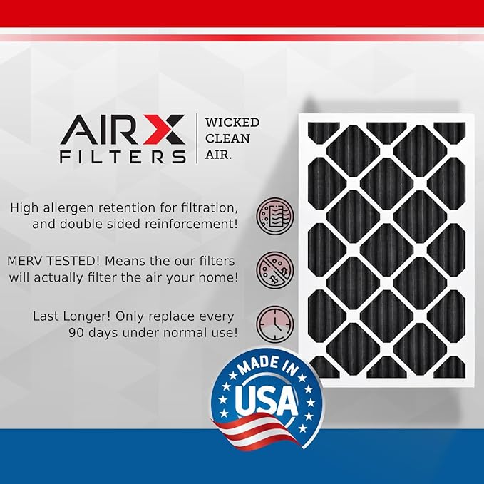 AIRX FILTERS WICKED CLEAN AIR. 12x18x1 Air Filter Odor Eliminator Carbon Filter MERV 7 AC HVAC Furnace Filters 6 Pack