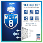 16x20x1 Air Filter MERV 8 (5-Pack) TRION Air Bear Pleated HVAC Air Filter Replacement (Actual Size: 15.50 x 19.50 x 0.75 Inches) Comparable to MPR 600, FPR 4-5