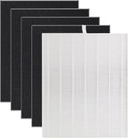 D480 True HEPA Replacement Filter D4, Compatible with Winix D480 Air Purifier, Compare to D4 Filter, Item Number 1712-0100-00, 1 H13 True HEPA Filters + 4 Activated Carbon Pre-Filters