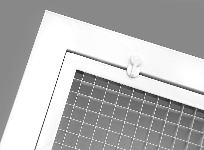 HVAC Premium 14'' x 14'' Cube Core Eggcrate Return Air Filter Grille for 1'' Filter - Aluminum - White [Outer Dimensions: 15.75 X 15.75]