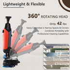 Rechargeable Floor Cleaner and Wet Dry Floor Machine, 17" Commercial Floor Scrubber, Dual-Brush Heads, Cordless Electric Floor Mop Cleaning Capacity 13000 Sqft/H, for Villa Hospital Office Red