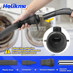 Holikme Dryer Vent Cleaner Kit 2 Pieces - Upgraded Dryer Lint Screens Cleaner Brush Part, Dryer Lint Vacuum Attachment Fit for Most Vacuum Cleaner, Dryer Lint Brush, Black
