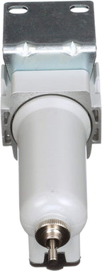 PneumaticPlus SAFD200-N02B-MEP Miniature Compressed Air Coalescing Filter, 0.01 Micron 1/4" NPT - Metal Bowl, Manual Drain, Bracket