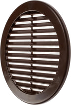 Vent Systems 6" Inch (Opening Dimensions) - Pack of 5 - Brown Soffit Vent Cover - Plastic Round Air Vent Grille - Built-in Mesh Screen - HVAC Register Louver for Bathroom, Home, Kitchen