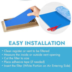 NORTHWEST ENTERPRISES Cut to Size Floor Vent Air Filters for home - MERV 8 Electrostatic Cut to Fit Air Filter Roll & Adhesive Hook Tape (12" x 90" Triple Filtration)