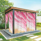 Ocean Outdoor Curtains for Patio Beach Waves Watercolor Abstract Gradient Pink Waterproof Outside Curtains with Grommet Top Weatherproof Curtain for Cabana Pergola Gazebo, 1 Panel, 54" W x 84" L