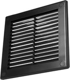 Vent Systems 4.5" x 4.5" Inch (Opening Dimensions) Plastic Black Soffit Vent Cover - Flat Square Air Vent Grille - Air Vent Deflector - HVAC 5.9" x 5.9" Inch (Overall Dimensions)