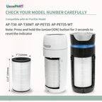 [UPGRADED] AP-PET35-WT AP-T30FL Replacement Filter Compatible with HoMedics Air Pu-rifier Filter, Replacement AP-T30 AP-T30WT AP-PET35 AP-PET35-WT, Part# AP-T30FL AP-PET35FL w/True HEPA, 2-Pack