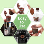 Aussen Disposable Coffee Paper Filters Replacement Kerig Filter Fit All Keurig Single Serve Filter Brands Compatible with Reusable Single Serve Pods Keurig Coffee Maker (White with Lid, 200pcs)