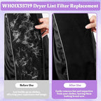 WH01X35719 Lint Filter Compatible with Ge Profile Washer Dryer Combo Foam Filter for PFQ97HSPV0DS Combo Washer Dryer Filter with Lint Brush (1 Long Handled Brush & 1 Full Bristle Brush)- 4 Pack