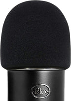 ienza® Windscreen for Blue Yeti Foam - Also Fits Other Large Microphones Such as MXL, Audio Technica and More - Quality Sponge Material to Act as a Pop Filter for Your Mic (Black)