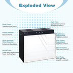 Laminar Flow Hood with H13 HEPA Filter (20"x15"）, FFU Class 100 / ISO 5 Clean Bench with Light for Mycology, Mushroom Cultivation, Lab & Cleanroom, 24V DC with 100–240V Adapter