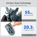 ANYCUBIC 2nd Gen Resin Technology ABS-Like Resin 2.0 Bundle, 3D Printer Resin with High Toughness, More Precise Details, Wide Compatibility for All LCD Resin 3D Printers (White, 4kg in Total)