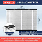 2 Pack 213 Replacement Filter Compatible with AprilAire Whole House Air Purifiers Models: 1210, 1620, 2120, 2200, 2210, 2216, 3210 and 4200, MERV 13 Furnace Filters, 20x25x4 Air Filter