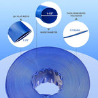 Poolvio Backwash Hose 1-1/2" x 50 ft, Blue Lay-Flat PVC Discharge Hose with 2 Stainless Steel Thumb Screw Clamps, Leak-Free for Swimming Pool Filter Cleaning, Flooded Area, Pond Draining