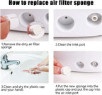 Boao 96 Pcs Nebulizer Filters Replacement Air Filter Sponge for Compressor System Accessories, Round White Sponge Air Replacement for Compressor System Cool Mist Device