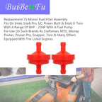 298090 394358 Lawn Mower 1/4" Inline Gas Fuel Filter for B & S BS 394358S 5098K AM38708 7-6572 1/4" Inline Gas 75 Micron Assembly (2/Pack)