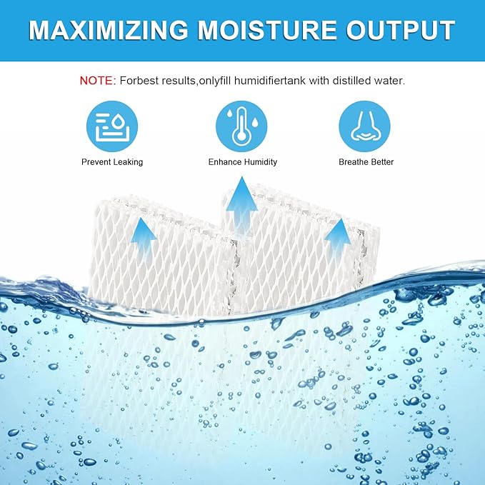 4Pcs WF813 Humidifier Filters Replacement Wick Filter Compatible with Equate EQWF813 EQ-2119-UL Relion RCM-832 RCM-832N ProCare PCWF813 PCCM-832N Protec WF813 Cool Mist Humidifier