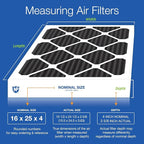 Nordic Pure 16x25x4 (Actual Size: 15 1/2 x 24 1/2 x 3 5/8) Pure Carbon Pleated Odor Reduction Merv 8 Furnace Filter 1 Pack