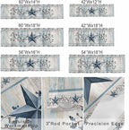 Blue Texas Star Valances for Windows, Vintage Star Berry Blue Beige Wood Grain Kitchen Valance Light Filtering Rod Pocket Short Curtains for Kitchen Bathroom, 1 Panel, 42"x18"
