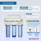 Max Water 5 Stage 100 GPD Reverse Osmosis Water Filtration System + Faucet-B + NSF Certified Tank + 7 Extra Replacement Filter Cartridges - Wall Mount/Under Sink RO System - Model: RO-5C6