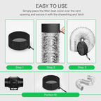 VIVOSUN 2-Pcs Grow Tent Vent Cover, 4"/6"/8" Duct Filter Vent Cover with Elastic Band and Fixed Buckle for Plant Grow Tent Vent, 4inches, 2pcs/Pack