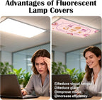 4 Pcs Fluorescent Light Covers - Classroom, Office 4 x 2 Feet Flame Retardant Magnetic Covers for Ceiling Lights Filters (Bohemia-5678)