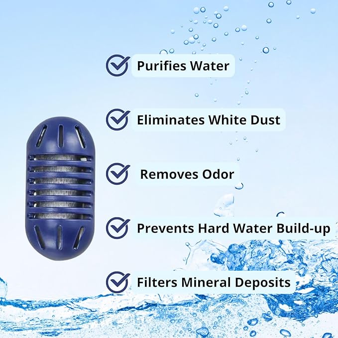 Nispira Mist Demineralization Cartridge Filter Replacement Compatible with Homedics Vick Total-Comfort Ultrasonic Humidifier | Prevents Mineral Deposit Hard Water White Dust | 24 Packs