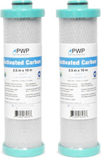 2 Pack 2.5 x 10" RV Water Filter Replaces FRE-10-GN Activated Carbon Block Push-Nipple Cartridge for Use with FRE-10H Housing OEM